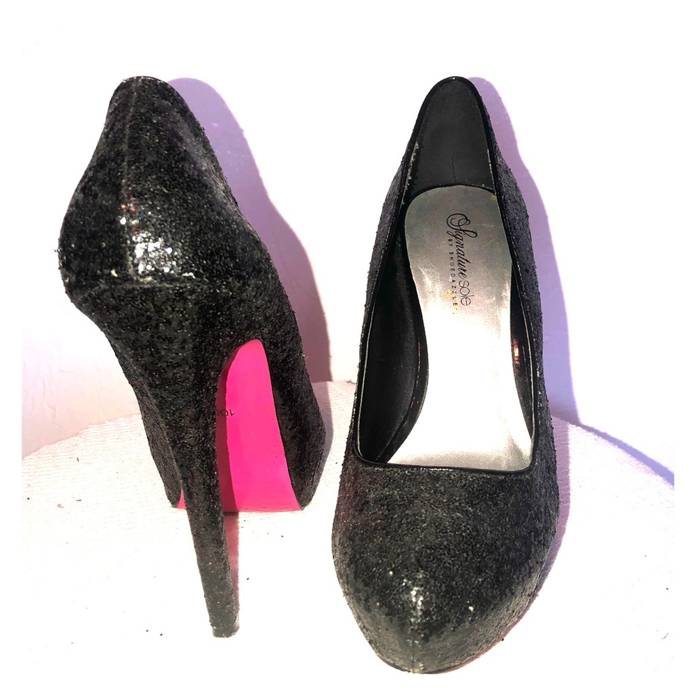 Black Sequence Heels